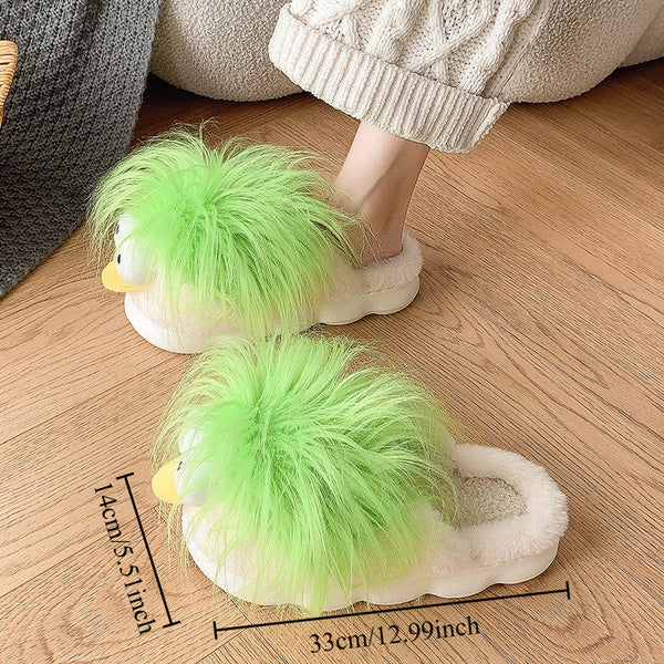 Women'S Winter Bird-Themed Slippers - Cozy Fleece-Lined Thick-Soled Warm Slippers with Plush Fleece Lining, Soft Plush Upper & EVA Sole, Winter Footwear, Indoor Footwear, Comfortable Footwear, Stylish Footwear, Durable Footwear, Home Wear