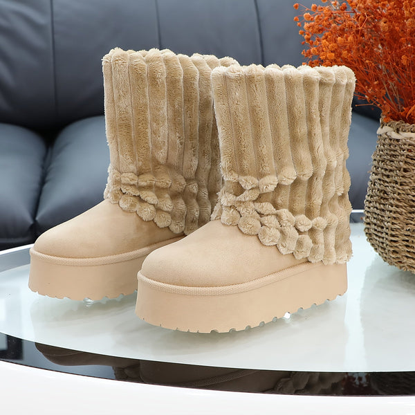 Snow Boots For Women Genuine Suede Leather