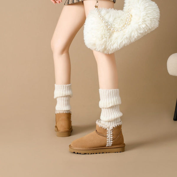 Women's Thermal Insulated Snow Boots with Thick Fleece Lining & Plush Collar - Slip-Resistant Arch Support, Synthetic Upper, Warm Winter Boots for Ice & Snow, Beige\u002F\u002FTan, Hand Washable, Cozy Casual & Formal Outfits, Thick-Soled Bread Warm Shoes