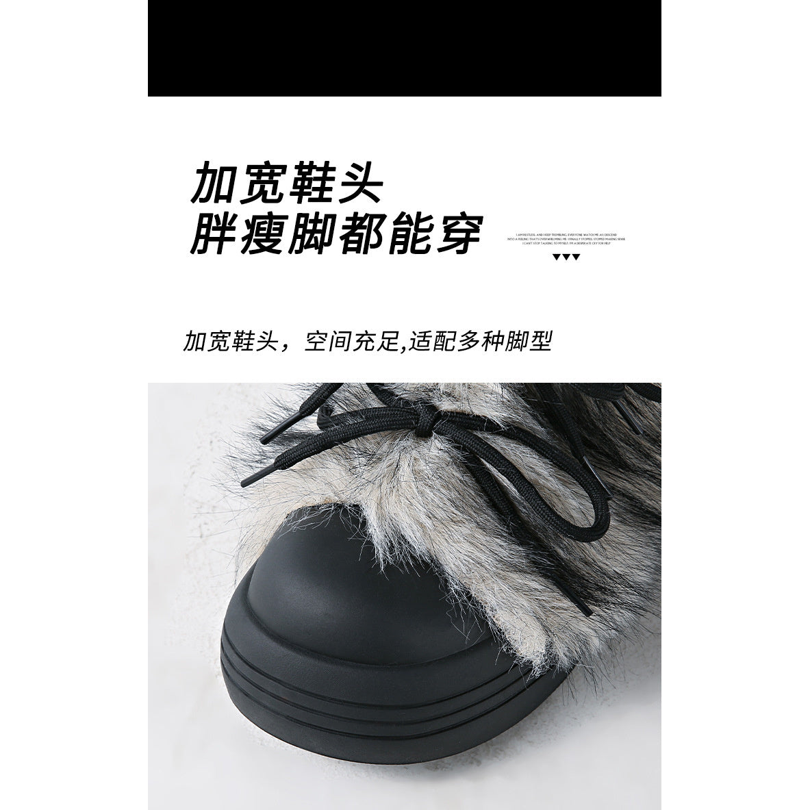 Women's Vintage Chunky Winter Boots with Thick Platform Sole - Cold-Resistant Warm Round Toe Snow Boots, Slip-Resistant Rubber Outsole & Faux Fur Collar, Height-Increasing Korean Winter Shoes for Women (Grey\u002FBlack\u002FBeige) - EVA Upper & PVC Lining