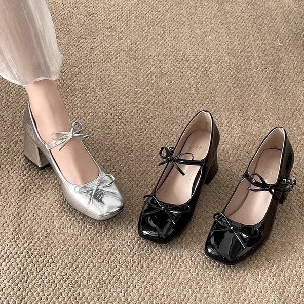 French Style Chunky High Heel Shallow Mouth Single ShoesWomen 2025 Spring and Autumn New Retro Fairy Style with Skirts Mary Jane Small Cover Shoes, Dress Shoes for Women, Wide Fit Womens Shoes, Wide Width Shoes for Women, High Heels for Women, Low Heel Sh