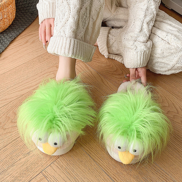 Women'S Winter Bird-Themed Slippers - Cozy Fleece-Lined Thick-Soled Warm Slippers with Plush Fleece Lining, Soft Plush Upper & EVA Sole, Winter Footwear, Indoor Footwear, Comfortable Footwear, Stylish Footwear, Durable Footwear, Home Wear