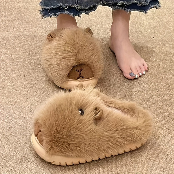 Women'S Plush Slippers - Soft Warm Indoor Shoes with Non-Slip EVA Sole, All-Season Cozy Home Slippers for Women, Cute